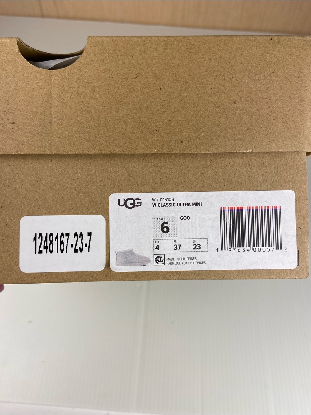 UGG Classic Ultra Mini Goose Light Grey Blue Boots Women’s 6 NIB - Picture 13 of 13